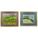 † DAVID EDWARDS; pastel, farm house, signed and dated 81, 27 x 37cm, together with a further