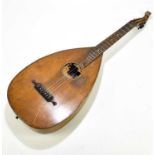JOACH TIELKE-LAUTE; an Austrian inlaid lute, the sound aperture decorated with a pierced scene of