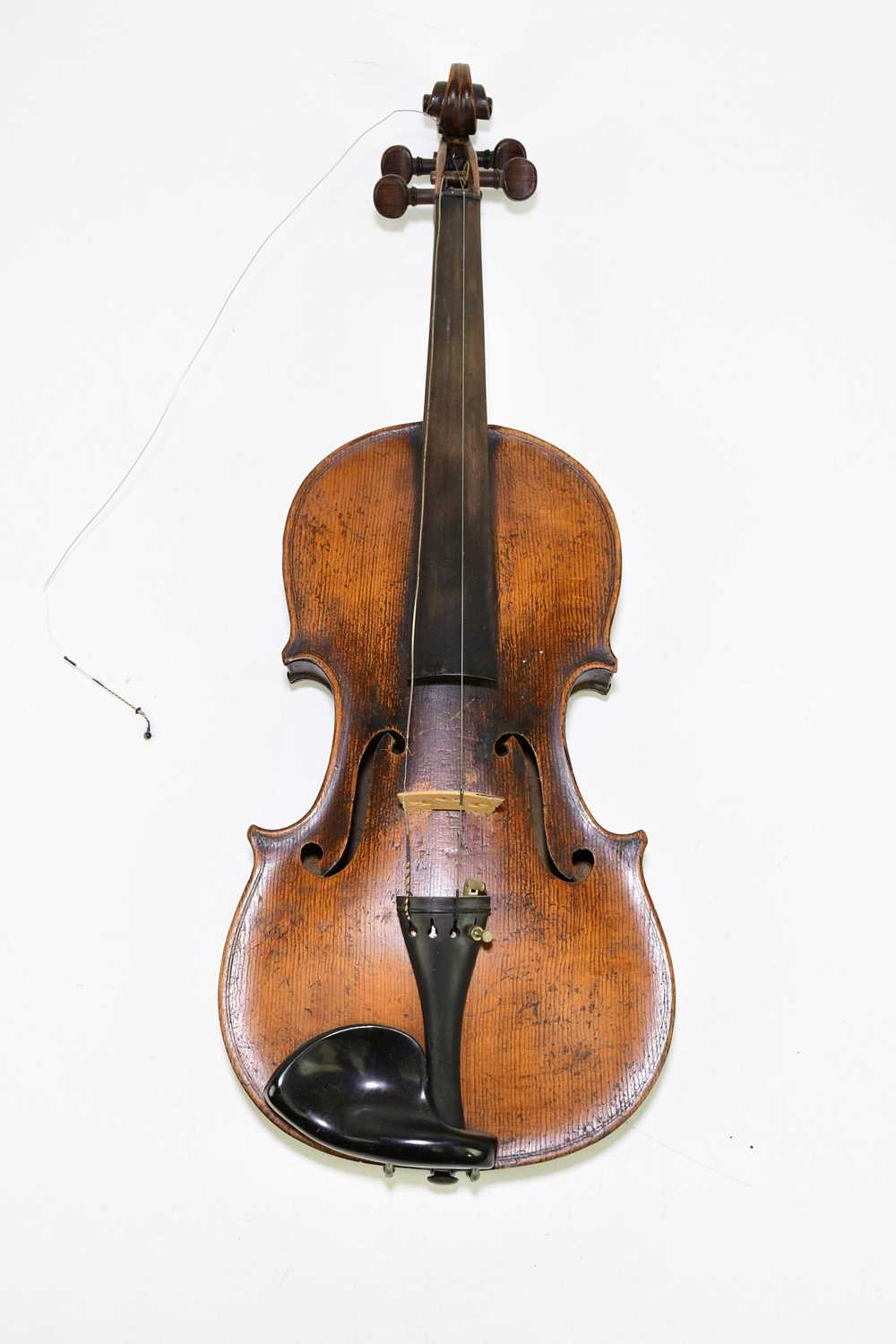 A full size German violin bearing interior label 'Antonius Pagani Anno 1721', with two-piece back, - Image 2 of 9