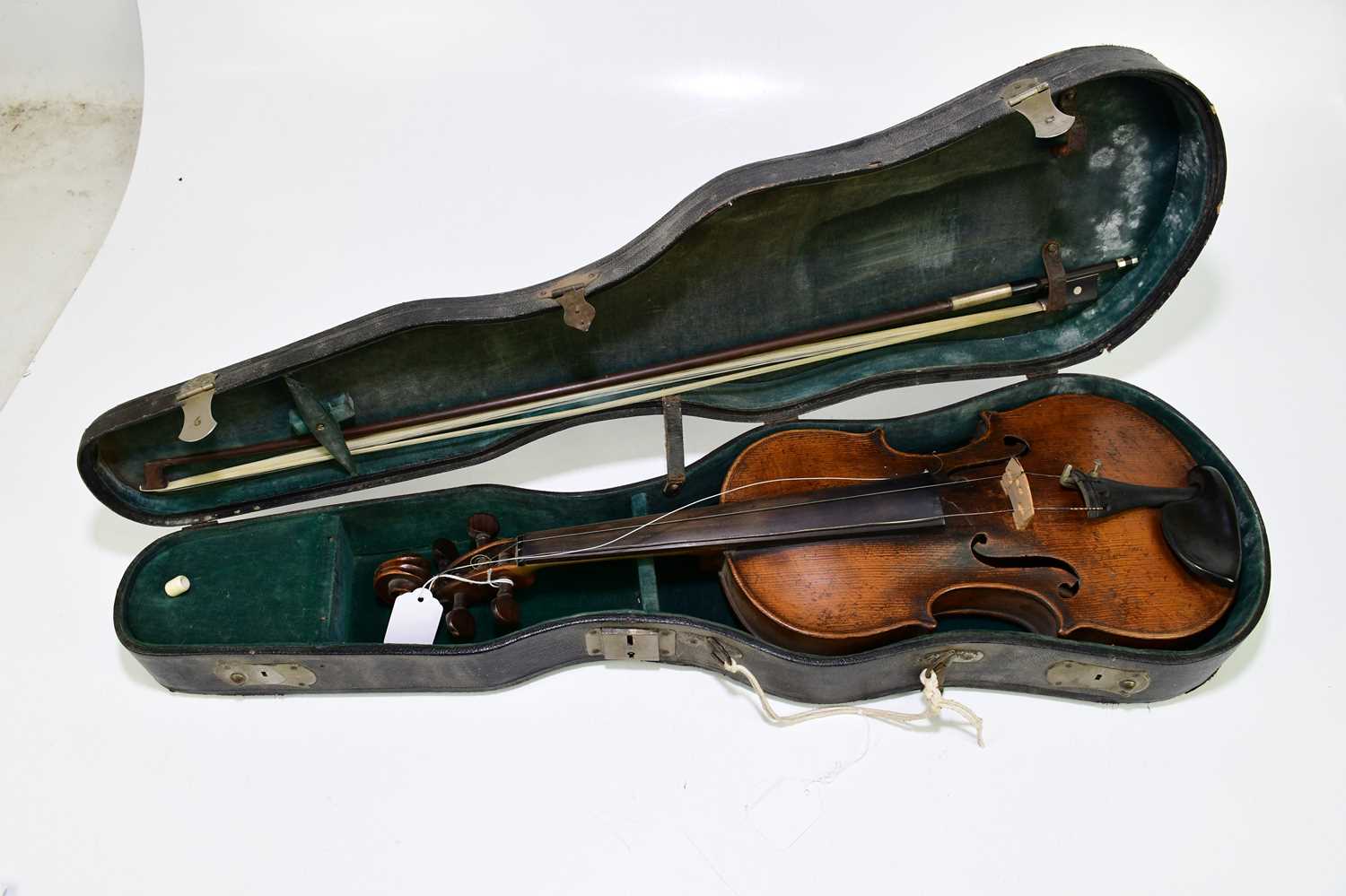 A full size German violin bearing interior label 'Antonius Pagani Anno 1721', with two-piece back, - Image 9 of 9