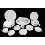 ROYAL WORCESTER; a 'Silver Viceroy' pattern part dinner and tea service comprising two tureens and