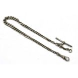 A hallmarked silver watch chain, length 30cm, approx weight 0.95ozt/29.3g.