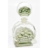 Attributed to Henrich Hoffmann; an Art Deco style cut and etched glass decanter, decorated with