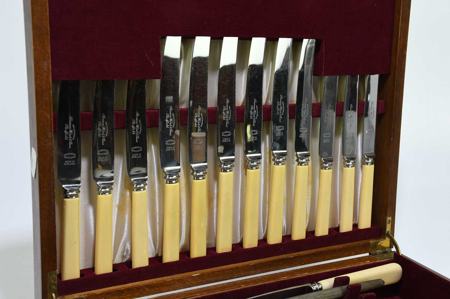 A mahogany cased canteen of silver plated cutlery and flatware. - Image 2 of 3