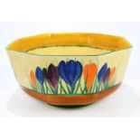 CLARICE CLIFFE; a Spring Crocus pattern octagonal bowl