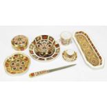 ROYAL CROWN DERBY; a collection of assorted ceramics decorated in the 1128 pattern, including