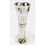 FREDERICK ALDER FOR ORIVIT PEWTER; an Art Nouveau vase, relief decorated with stylised motifs and