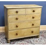 GARNETT & CO; a Victorian painted pine chest, with two short and three graduated long drawers,