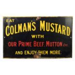 COLMAN'S MUSTARD; an original advertising enamel sign 'Eat Colman's Mustard With Our Prime Beef,