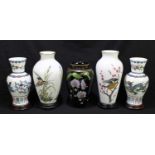 FRANKLIN MINT; a group of five vases, to include 'The Vase of the Forgotten Orchard', 'The Journey