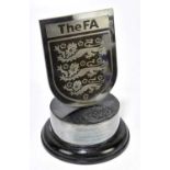 THE FA; a cased presentation trophy in silver plate by S Watkins, inscribed 'Presented by the