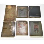 Six early 20th century postcard albums, containing an assortment of postcards to include