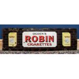 OGDEN'S ROBIN CIGARETTES; an original advertising enamel sign 'Ogden's Robin Cigarettes, Issued By