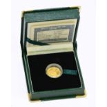 SOUTH AFRICAN MINT; a 24ct gold 1996 commemorative coin, decorated with an elephant, 3.110g,