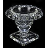 WILLIAM YEOWARD; a cut crystal salt cellar in Regency style, with etched name to the underside,