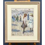 † TOM DURKIN (1928-1990); oil on canvas, figures on a pier, signed lower right, 49 x 39cm, framed