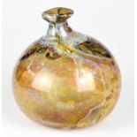 † PAULINE SOLVEN; a contemporary Art Glass bottle vase internally decorated in mottled and