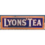 LYONS' TEA; an original advertising enamel sign 'Lyons' Tea', 45 x 150cm.