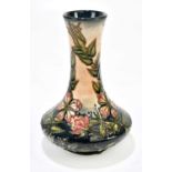 RACHEL BISHOP FOR MOORCROFT; a ship's decanter shaped vase decorated in the 'Sweet Briar Pink'