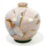 COBRIDGE; a limited edition vase of bulbous form decorated with mallards in flight, produced for the