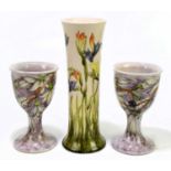 SAMANTHA JOHNSON FOR COBRIDGE STONEWARE; a cylindrical vase decorated in the 'Freesia' pattern,