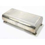 JOHN ROSE; a George VI hallmarked silver cigar box, Birmingham 1940, width 23cm, height 6cm, depth