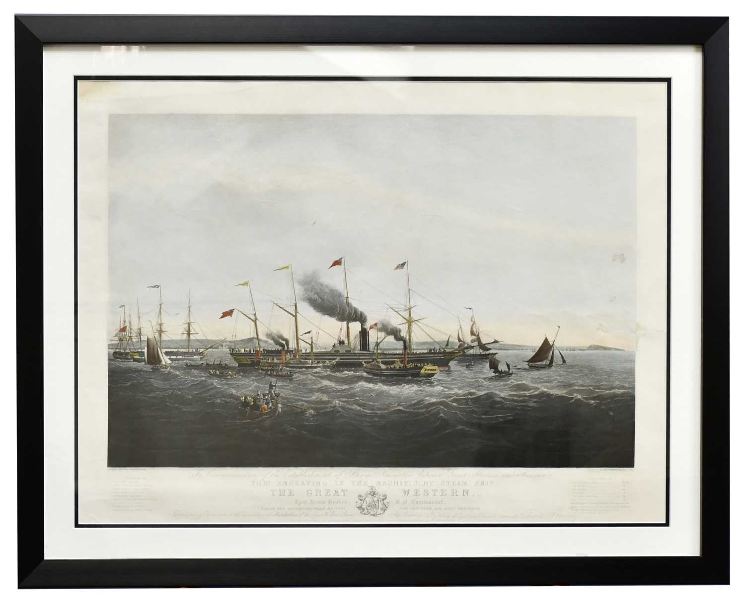 JOSEPH WALTER; a 19th century engraving, 'The Steam Ship, The Great Western Taking Her Departure