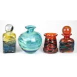 ISLE OF WIGHT GLASS; an Art Glass scent bottle and stopper, with applied seal mark to the underside,