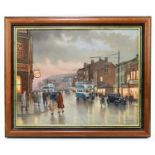 † STEVEN SCHOLES (born 1952); oil on canvas, 'Drake Street, Rochdale', signed, 40 x 50cm, framed.