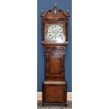 BLACKHURST OF WAVERHAM; a George III oak and mahogany eight day longcase clock, the painted dial