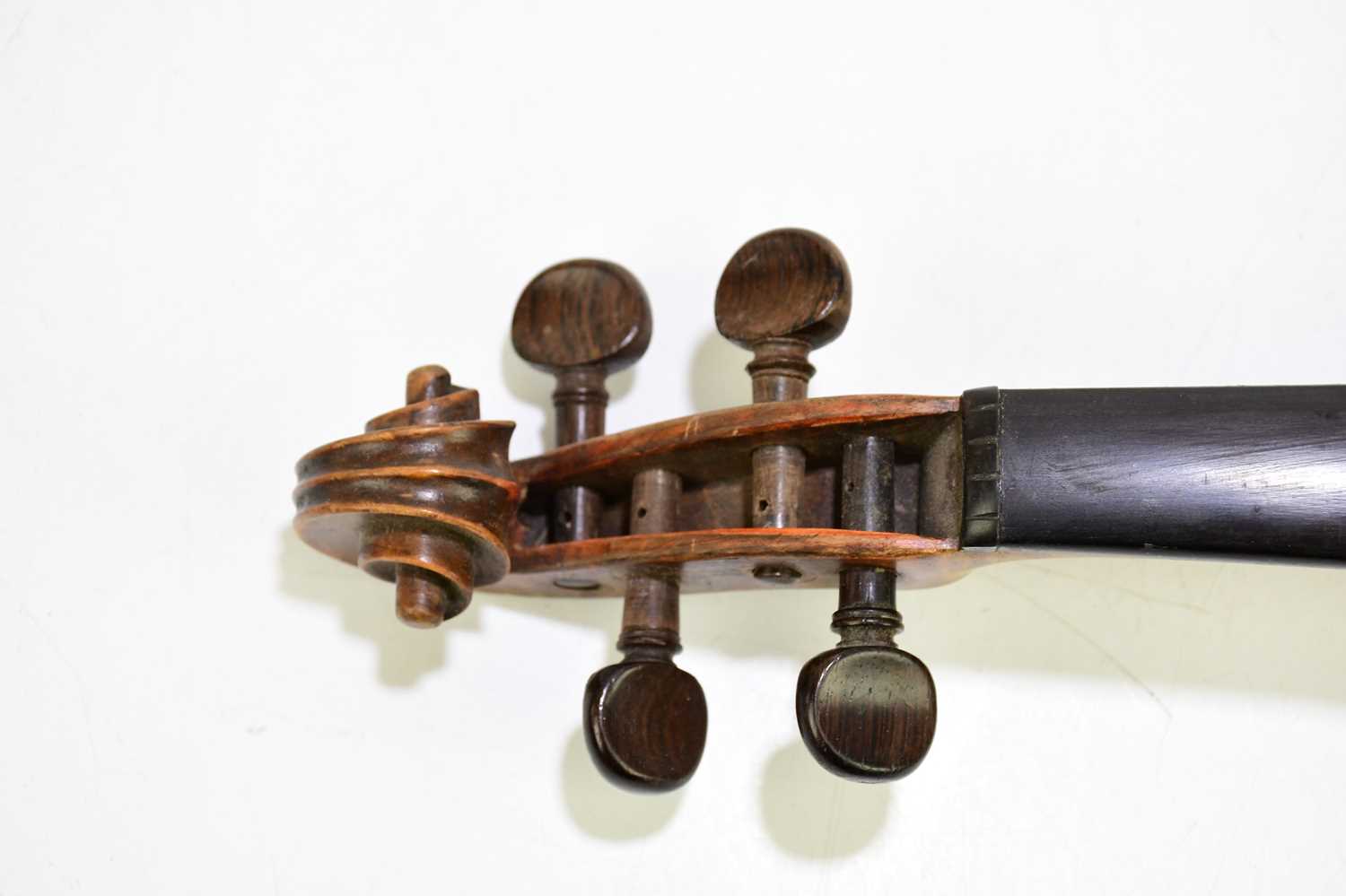 A full size violin for restoration, probably French, with one-piece back, length 35.5cm.Condition - Image 4 of 13