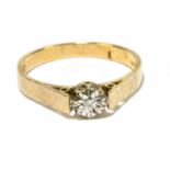 A 9ct yellow gold and illusion set diamond solitaire ring, size N 1/2, approx. 2.07g.