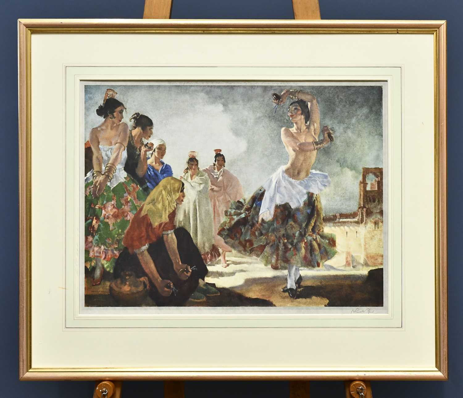 SIR WILLIAM RUSSELL FLINT; signed colour print, Spanish dancer, signed lower right in pencil,