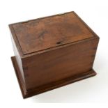 A 19th century mahogany possibly wall box, height 20cm, width 29cm, depth 20cm.