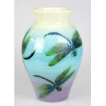 SALLY TUFFIN FOR DENNIS CHINAWORKS; an ovoid vase decorated with dragonflies, impressed marks,