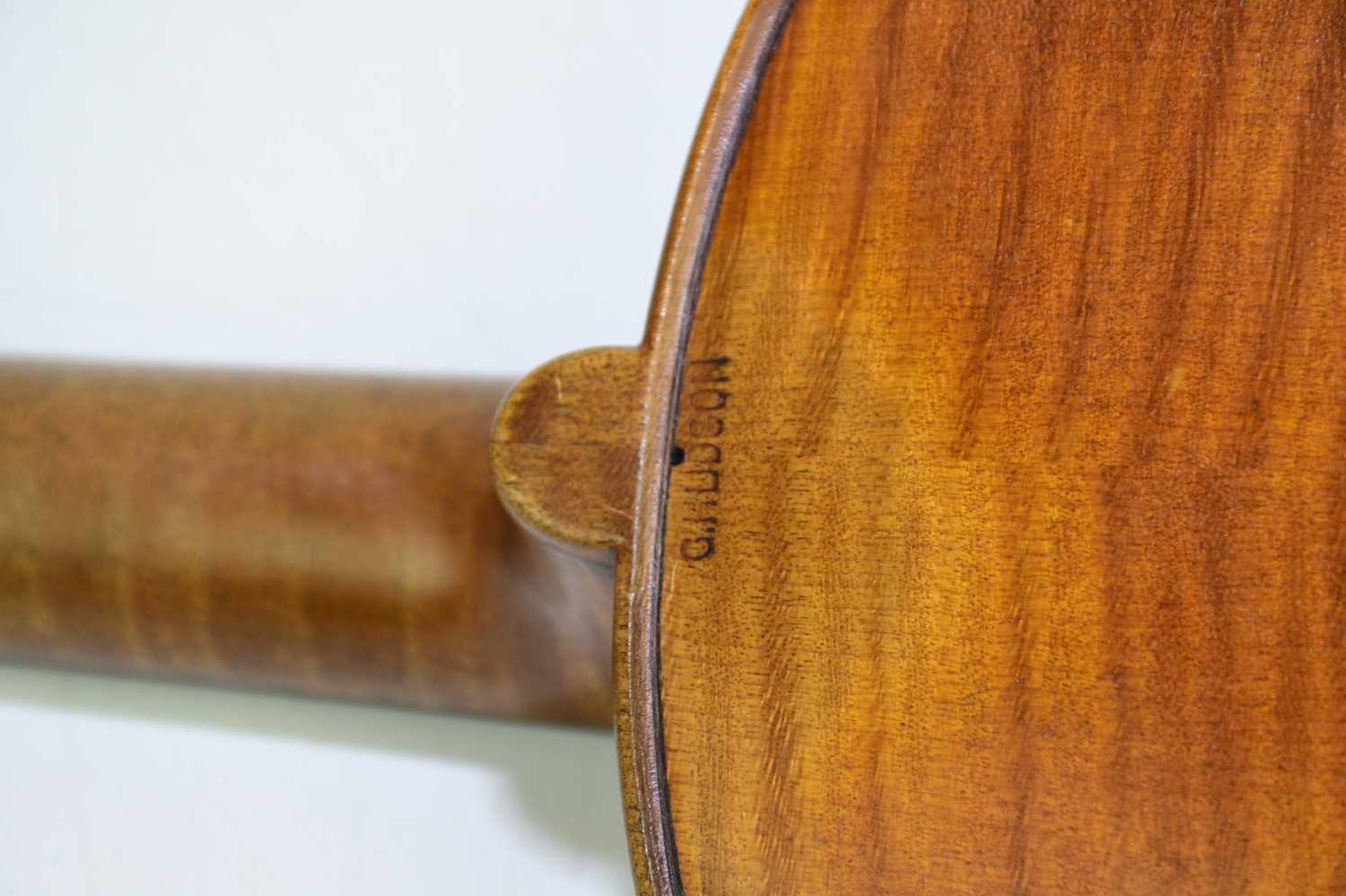 A good full size English violin by George Hudson, Skegness, with interior label 'Made by George - Image 6 of 7