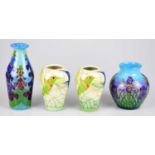 SALLY TUFFIN FOR DENNIS CHINAWORKS; four small vases, including a pair of limited edition