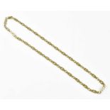 A 9ct gold knot link necklace, weight 12.5g.