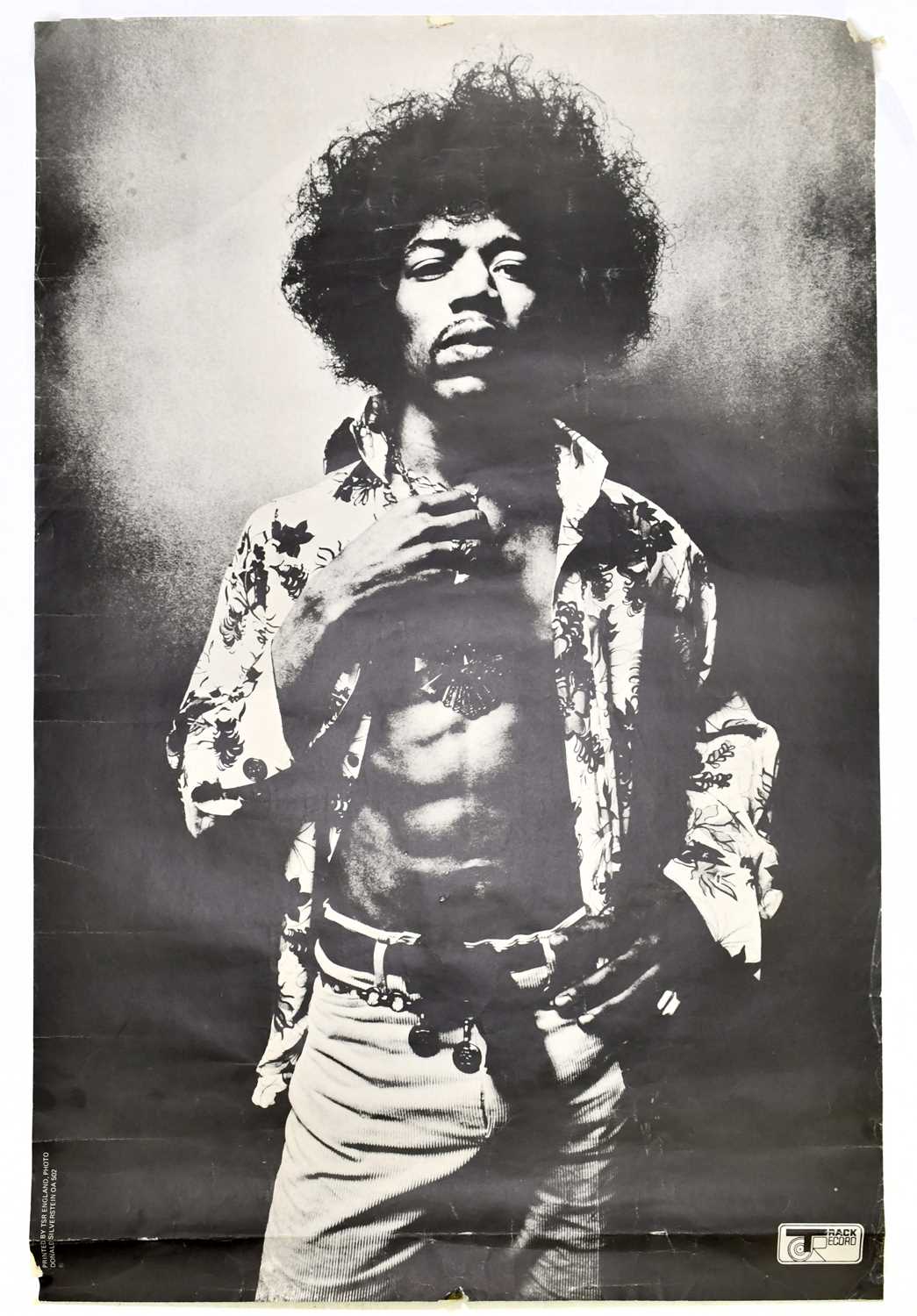 A Track Record Jimi Hendrix poster printed TSR England, photo by Donald Silverstein OA502, 49 x