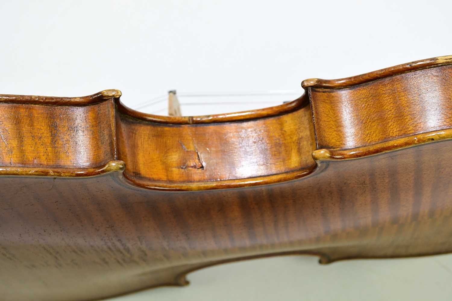 WOLFF BROS; a full size violin with two-piece back, length 35.6cm, cased with two bows. - Image 8 of 8