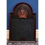 A vintage wooden advertising blackboard originally from a public house, 'Kids at the Kings', 92 x