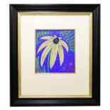 † KELLY JANE; pastel, a stylised flower, signed lower right, 20 x 22cm, framed and glazed.
