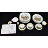 COPELAND SPODE; a collection of 'The Hunt' pattern dinnerware to include three saucers, four cups,