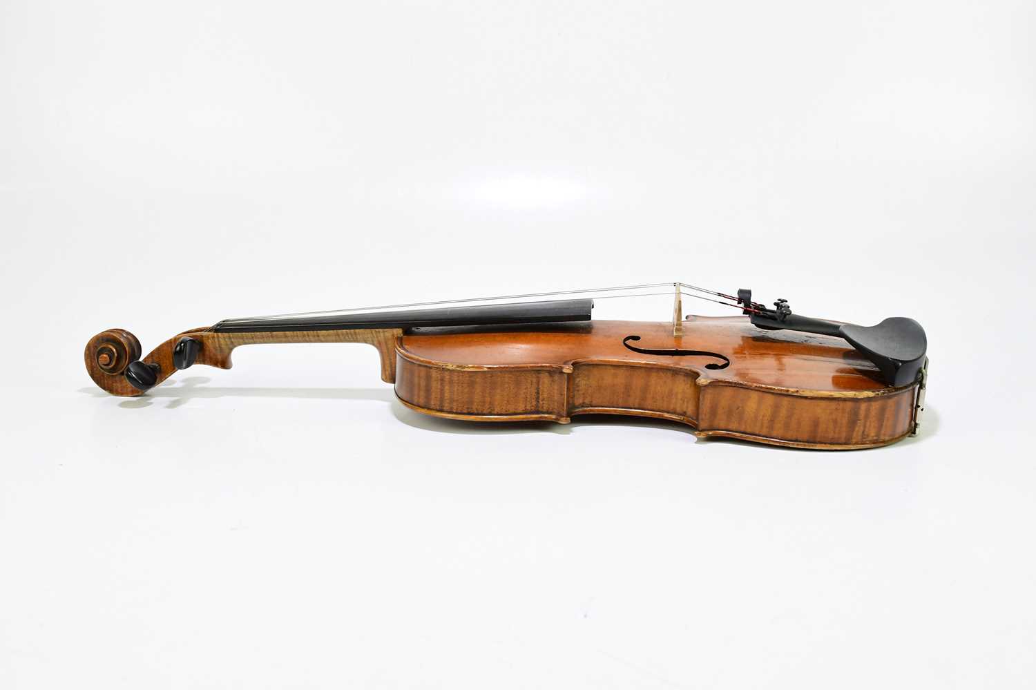 WOLFF BROS; a full size violin with two-piece back, length 35.6cm, cased with two bows. - Image 4 of 8