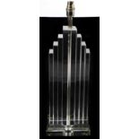 An Art Deco style glass table lamp, modelled in the form of the Empire State Building, height