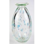 FRATELLI TOSO FOR MORANO; a clear ovoid glass vase with millefiori canes to the body, purportedly