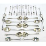 JOSEPH RODGERS & SONS; a George V hallmarked silver twenty-eight piece canteen of flatware