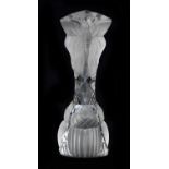 ST LOUIS CRYSTAL; a clear and frosted glass totem, height 18cm.Condition Report: Light base wear
