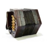 A late 19th century thirty-one key concertina, probably by Lachenal, with original case. Condition