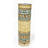 MARILYN PASCOE FOR TROIKA POTTERY; a large cylinder lamp base with shark's tooth decoration,